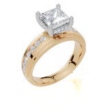 18ct Yellow Gold Princess Cut 1.94 Carat tw of  Diamonds Ring