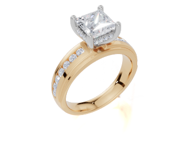 18ct Yellow Gold Princess Cut 1.94 Carat tw of  Diamonds Ring