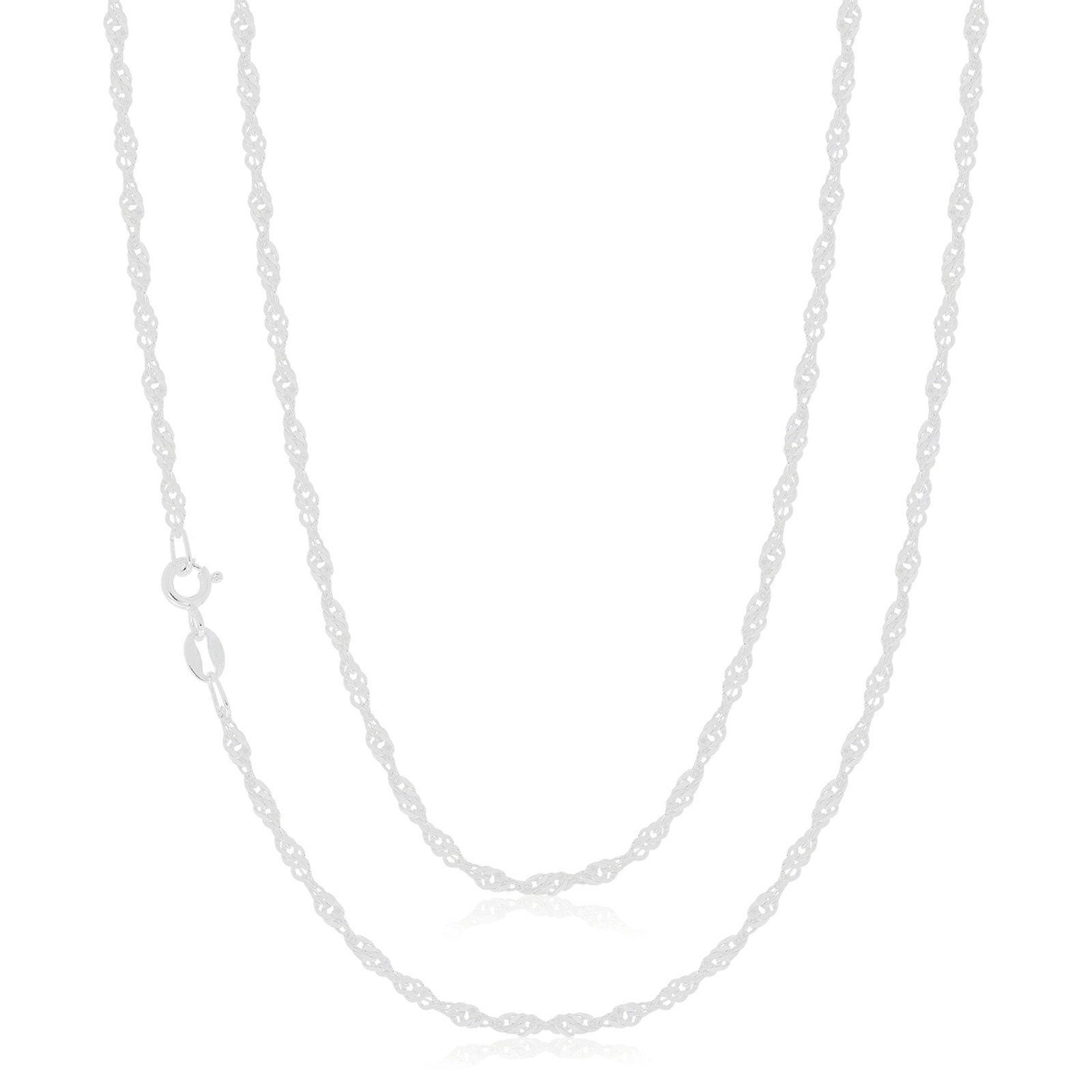 Sterling Silver 45cm Singapore Twist Chain