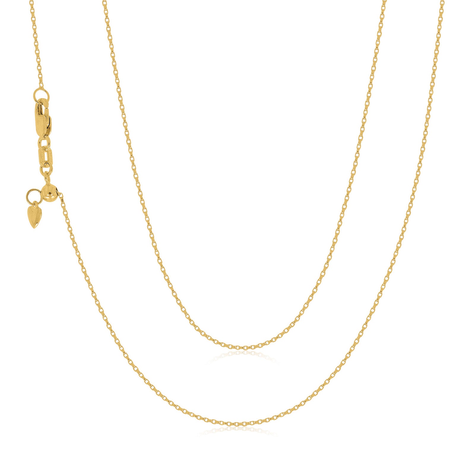 9ct Yellow Gold 45-50cm Adjustable Belcher Chain