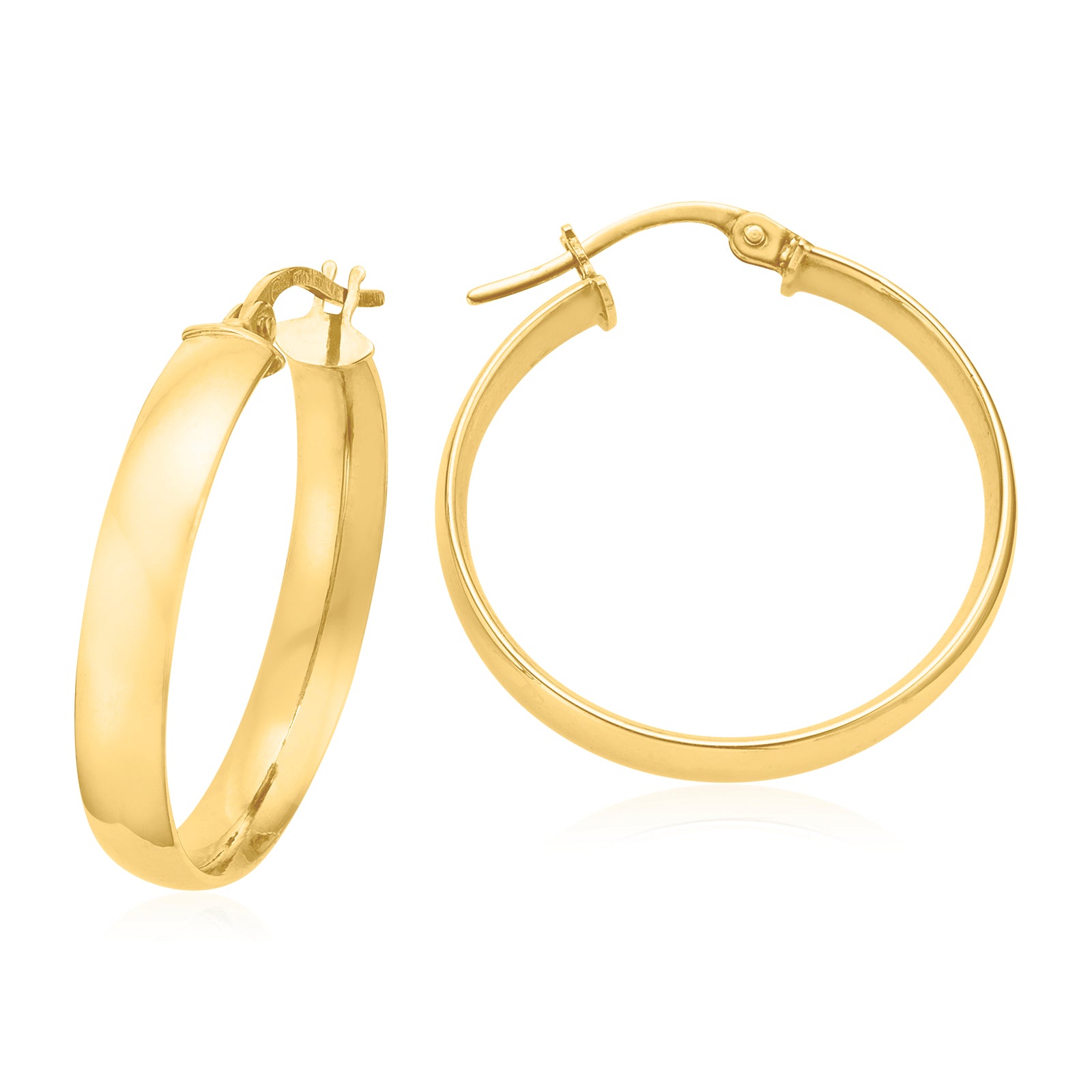 9ct Yellow Gold 23mm Polished Hoops – Zamels