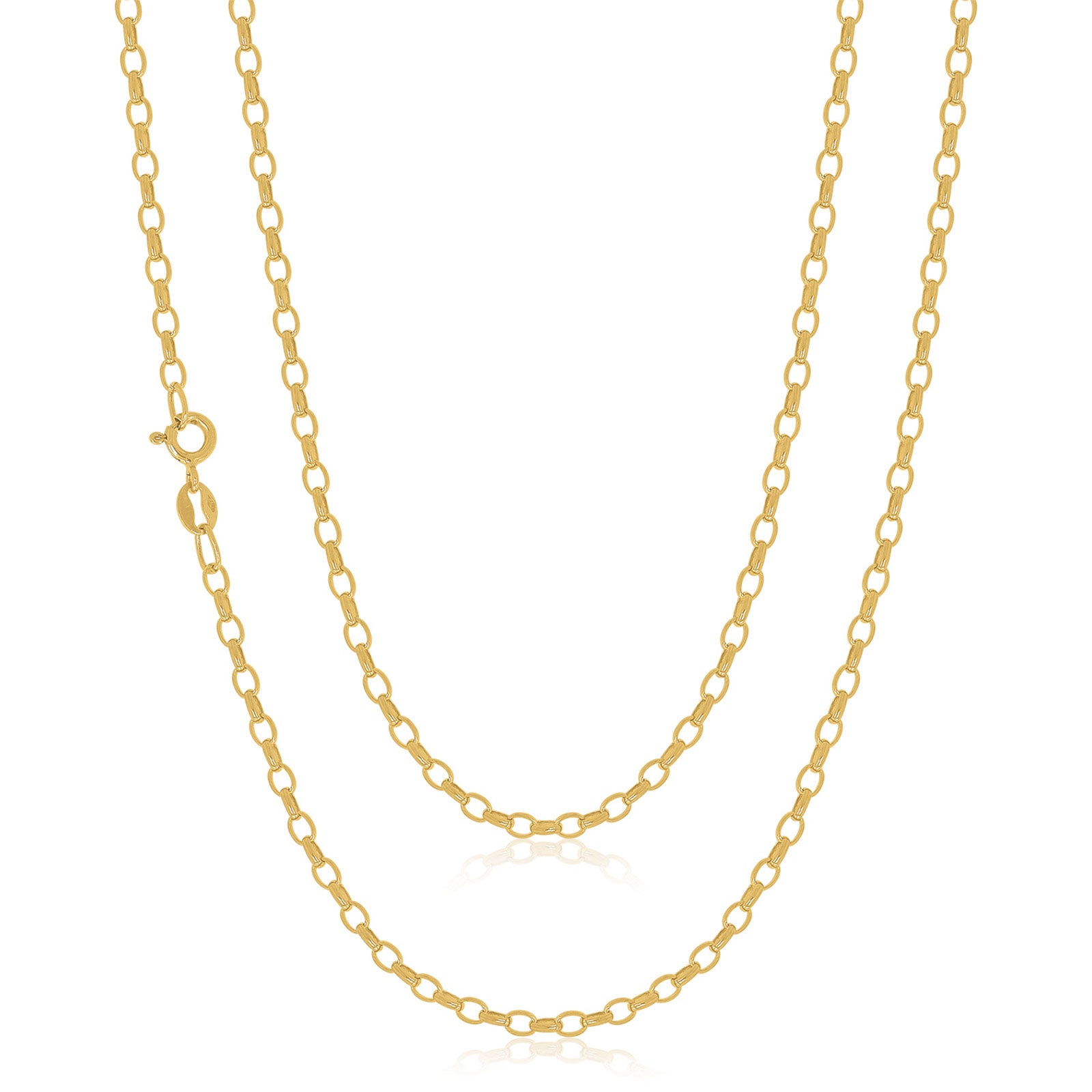 9ct Yellow Gold 60cm Oval Belcher Chain