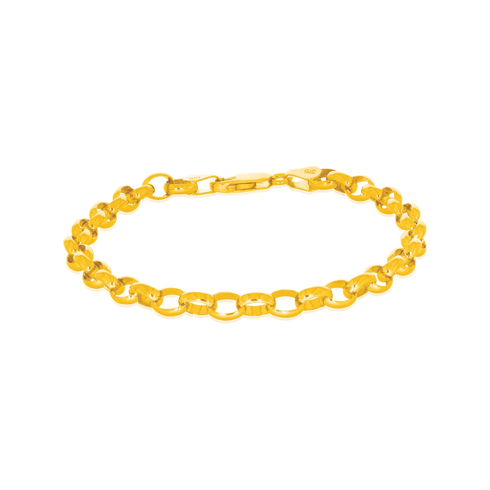 9ct Yellow Gold 19cm Oval Belcher Bracelet