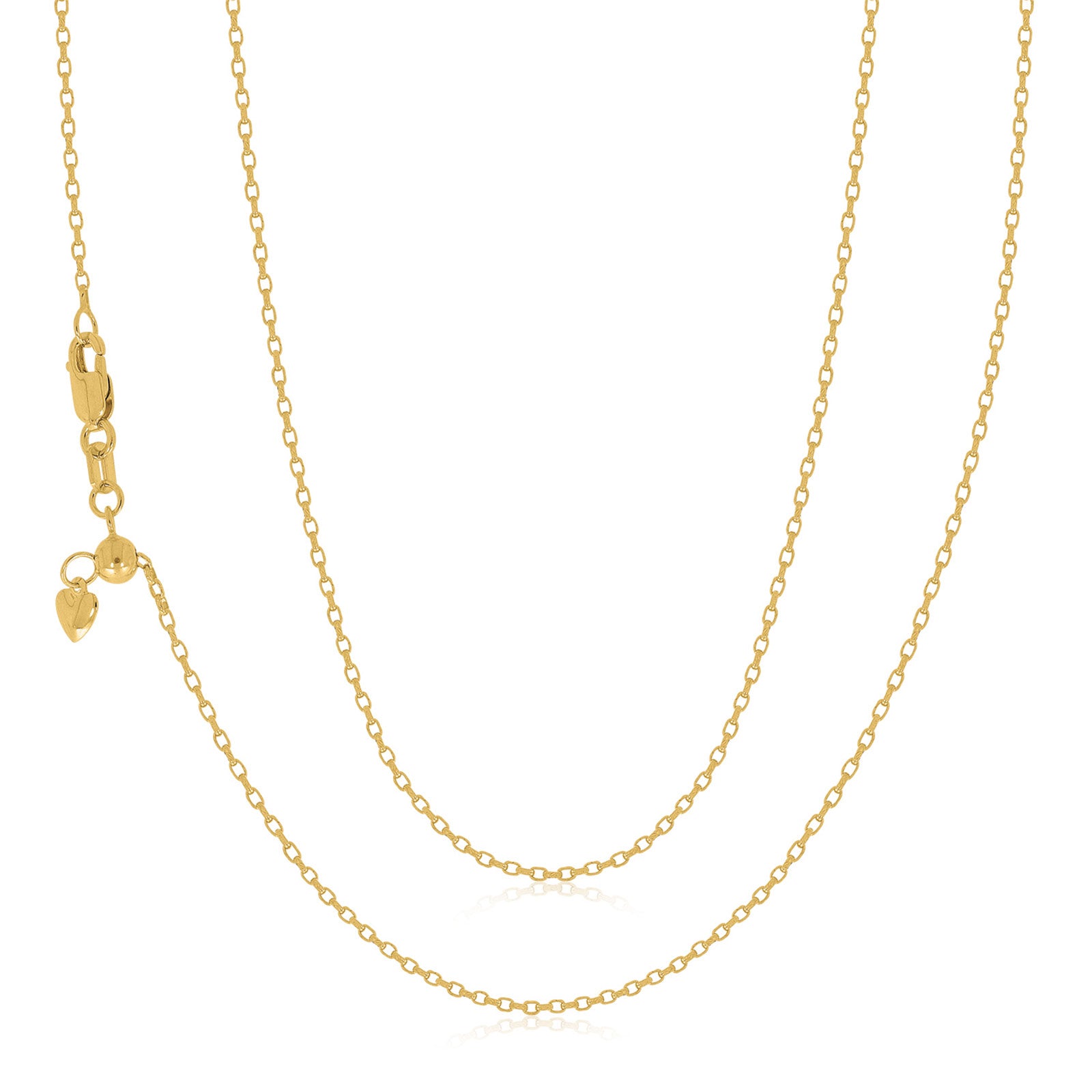 9ct Yellow Gold 50-55cm Adjustable Belcher Chain