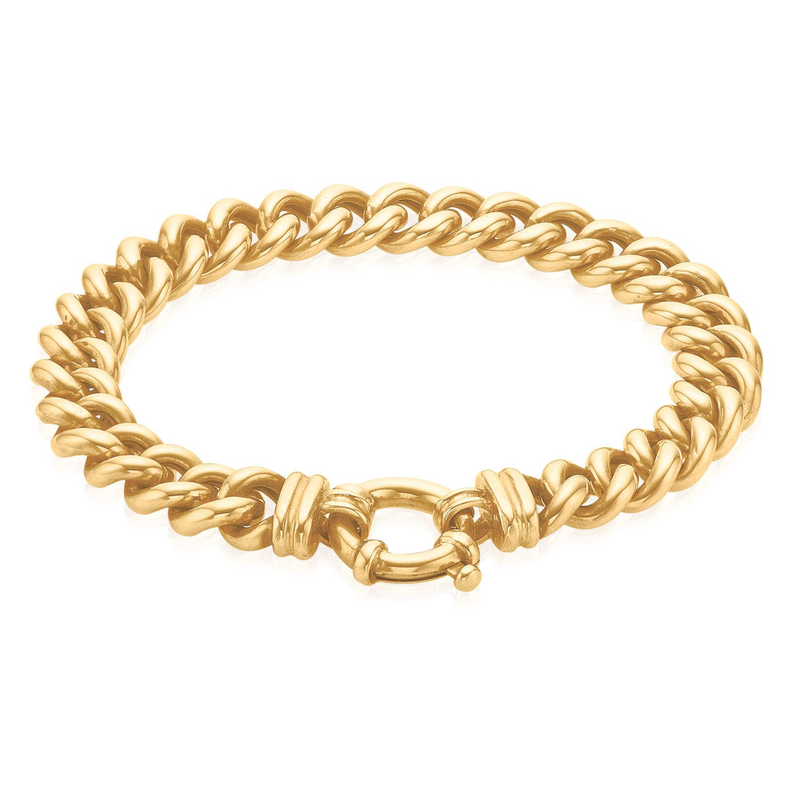 9ct Yellow Gold 19cm Curb Bracelet – Zamels