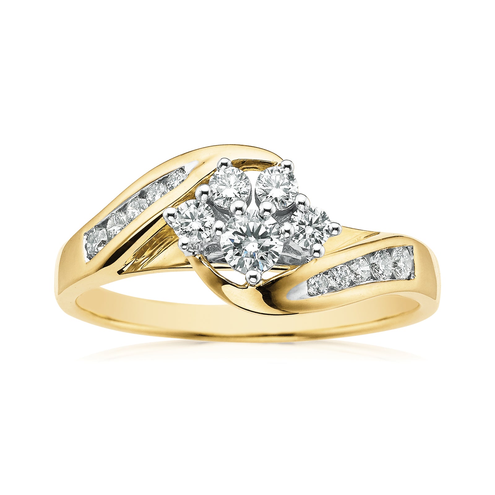 18ct Two Tone Gold Round Brilliant Cut with 0.50 Carat tw of Diamonds Ring