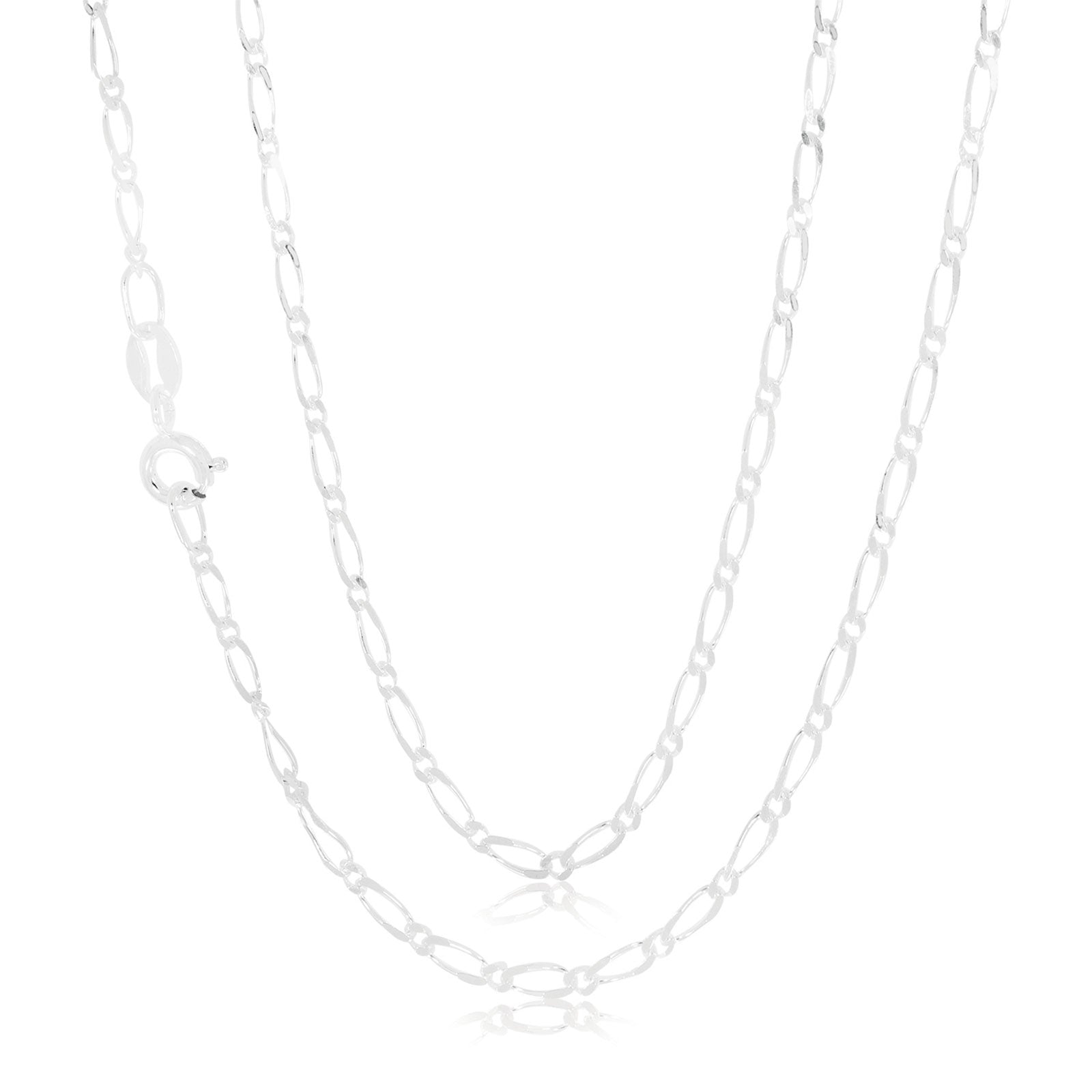 Sterling Silver 45cm 1:1 Figaro Chain