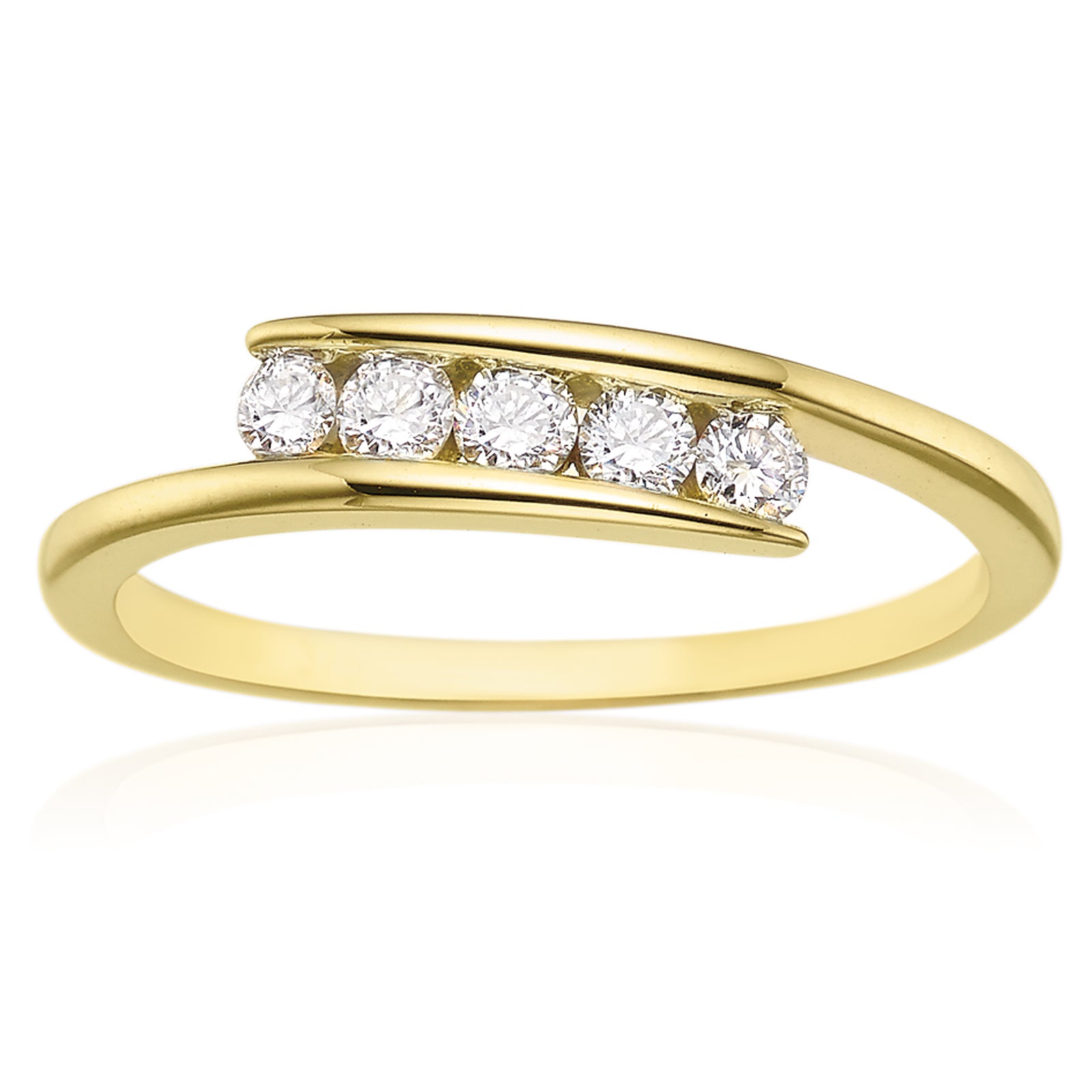 9ct Yellow Gold Round Brilliant Cut with 1/4 CARAT tw of Diamonds Ring