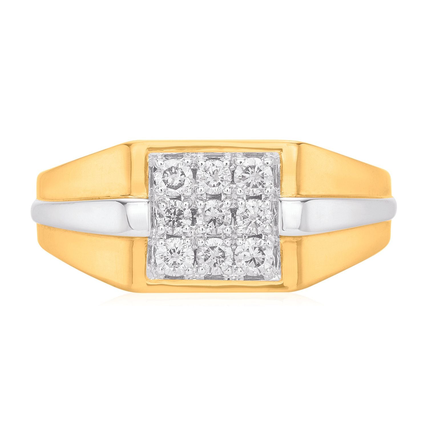 9ct Yellow Gold Round Brilliant Cut with 1/2 CARAT tw of Diamonds Ring