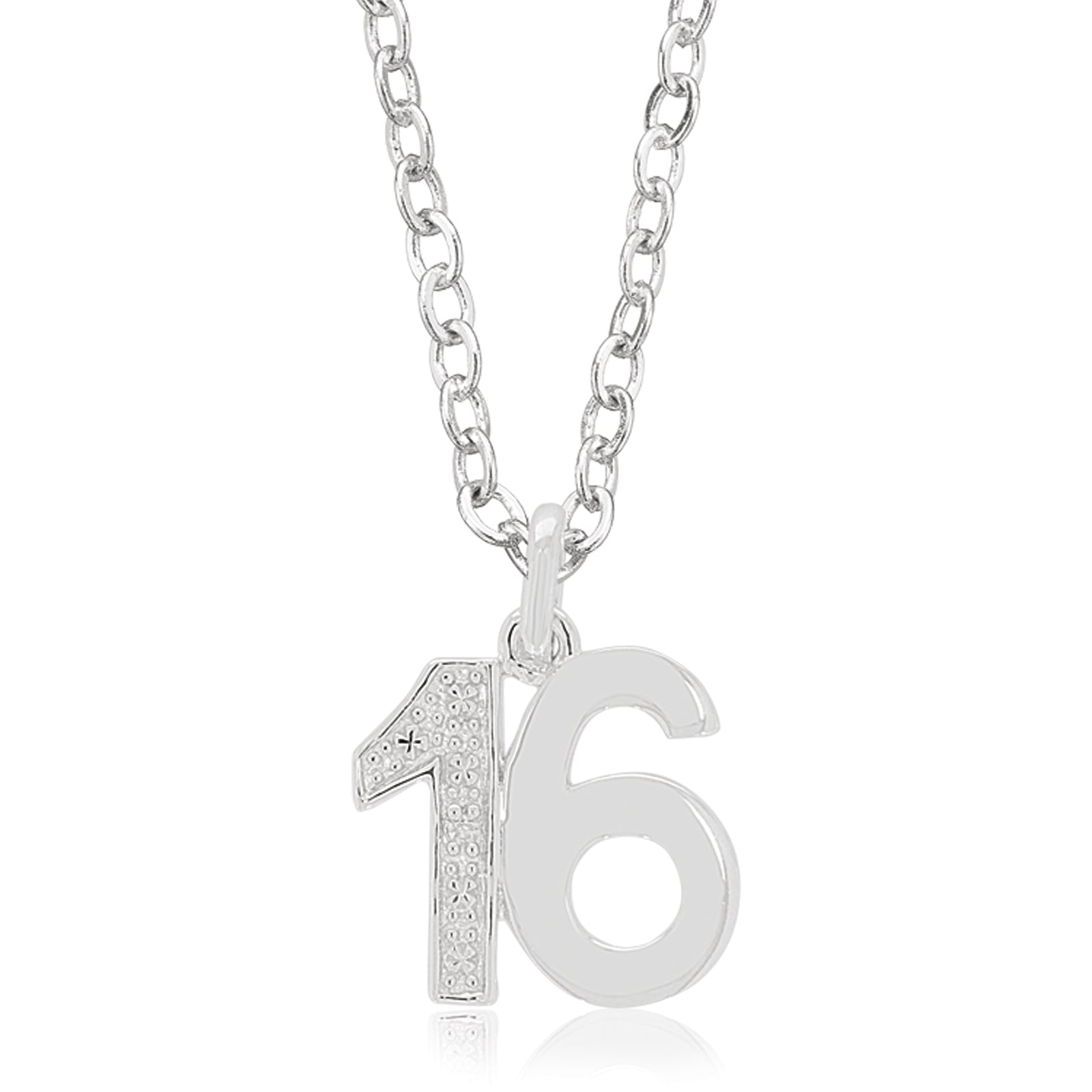 Sterling Silver Diamond Set 16 Pendant