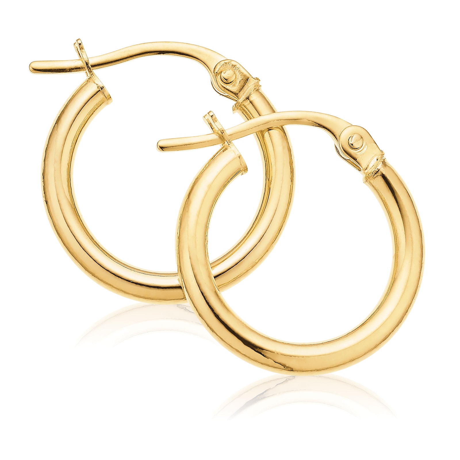 9ct Yellow Gold 10x2mm Polished  Hoop Earrings