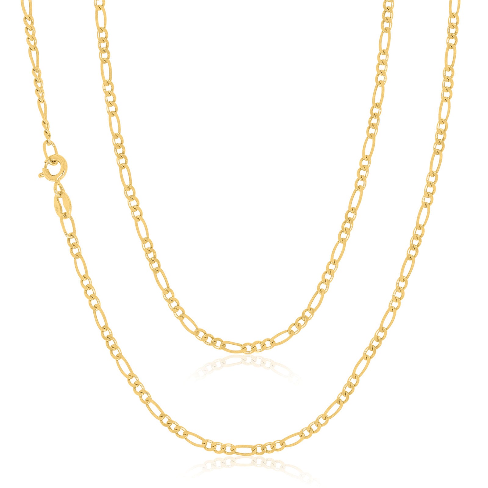 9ct Yellow Gold 45cm Diamond Cut 1:3 Figaro Chain