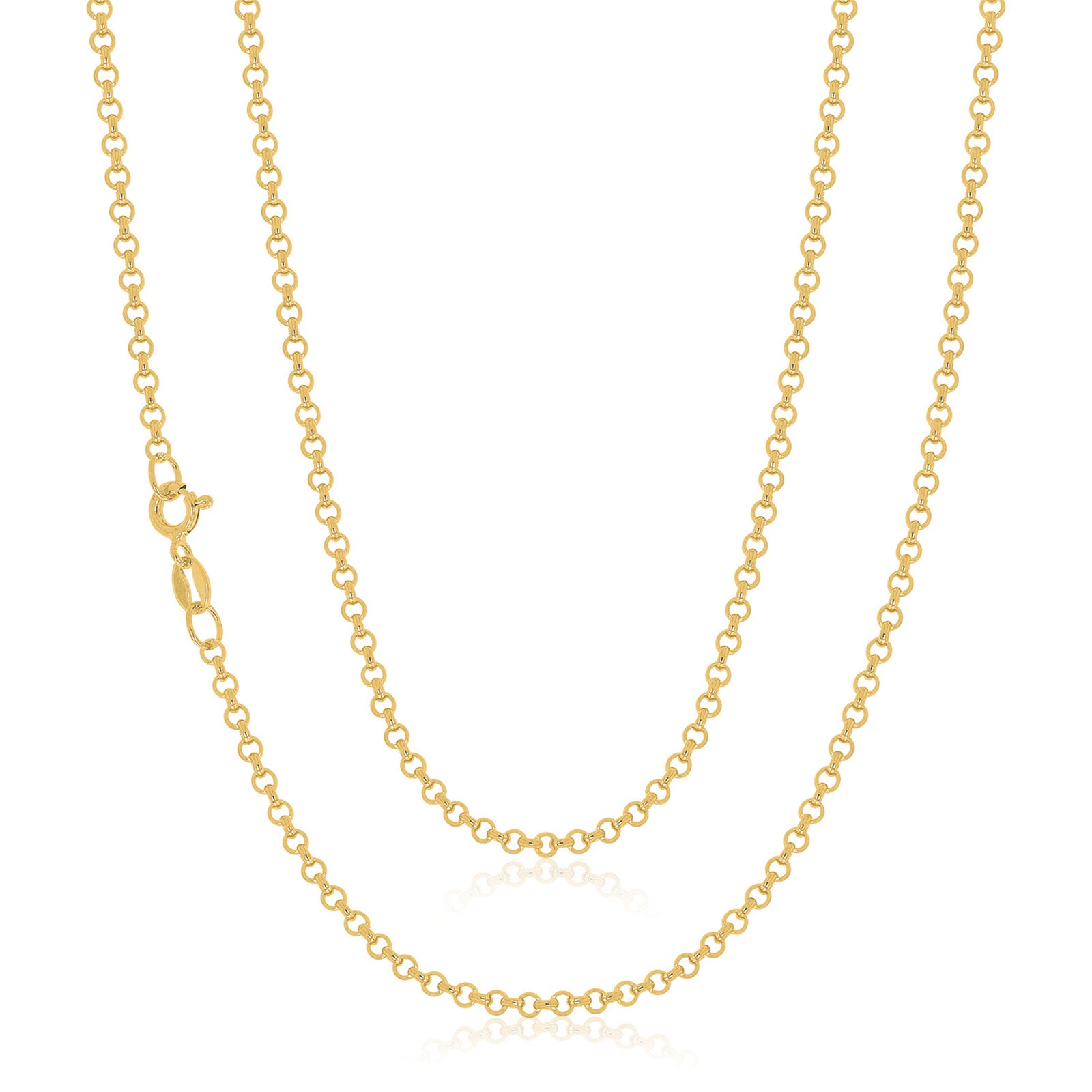 9ct Yellow Gold 45cm Round Belcher Chain