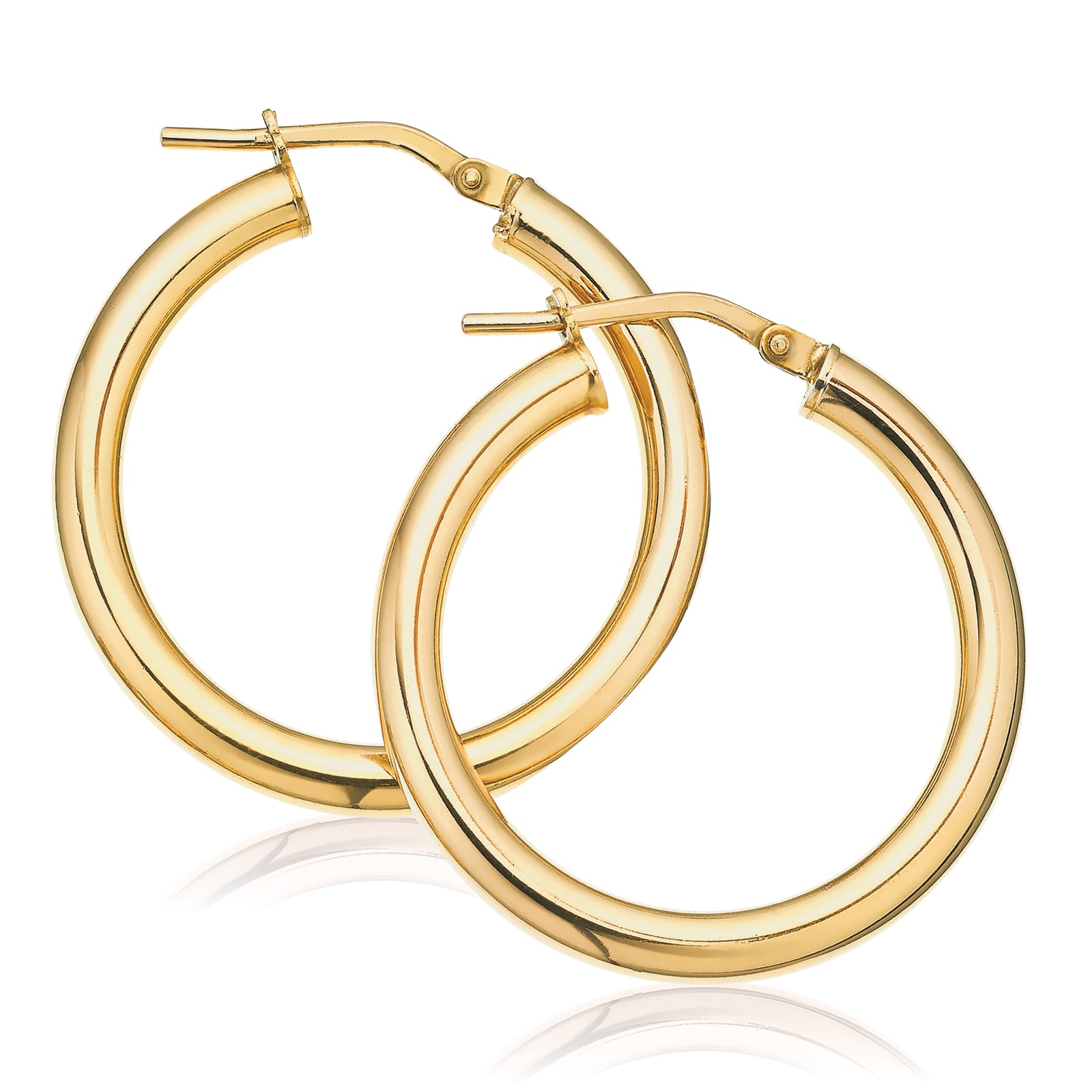 9ct Yellow Gold Silver Filled 20x4mm Polished Hoop Earrings