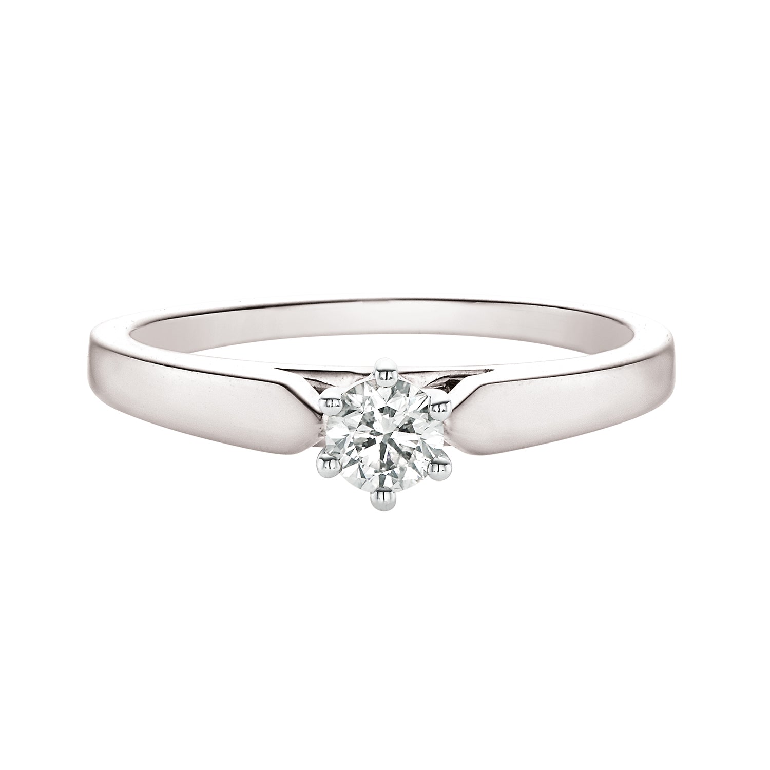 Solitaire 9ct White Gold Round Brilliant Cut 1/4 CARAT tw of Diamonds Ring