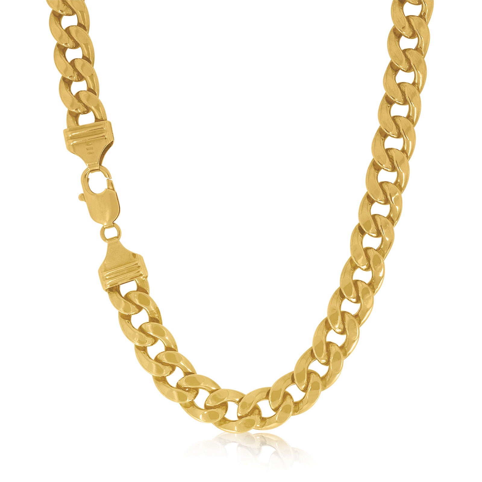 Sterling Silver & 9ct Yellow Gold 55cm Curb Chain – Zamels