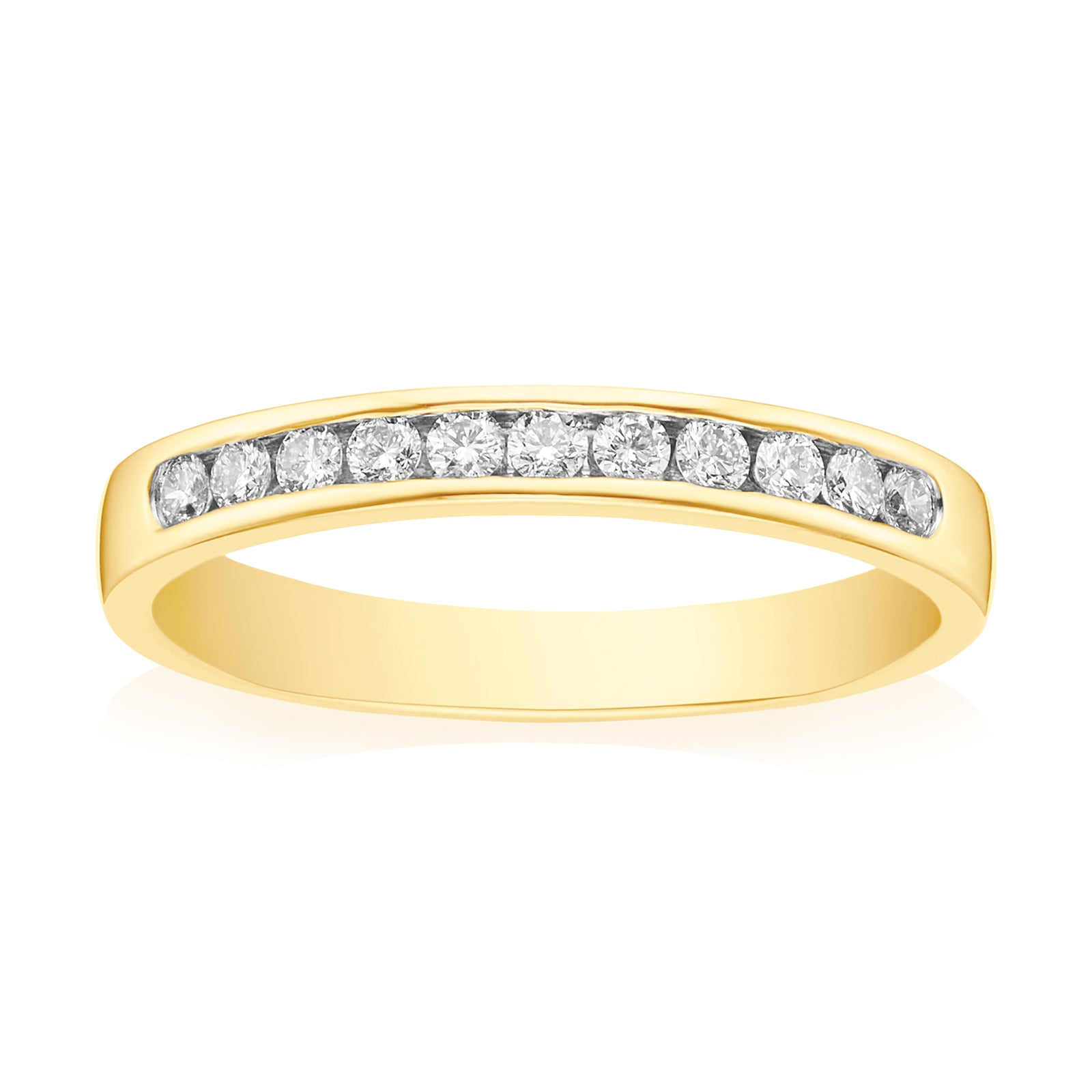 9ct Yellow Gold Round Brilliant Cut with 1/4 CARAT tw of Diamonds Ring ...