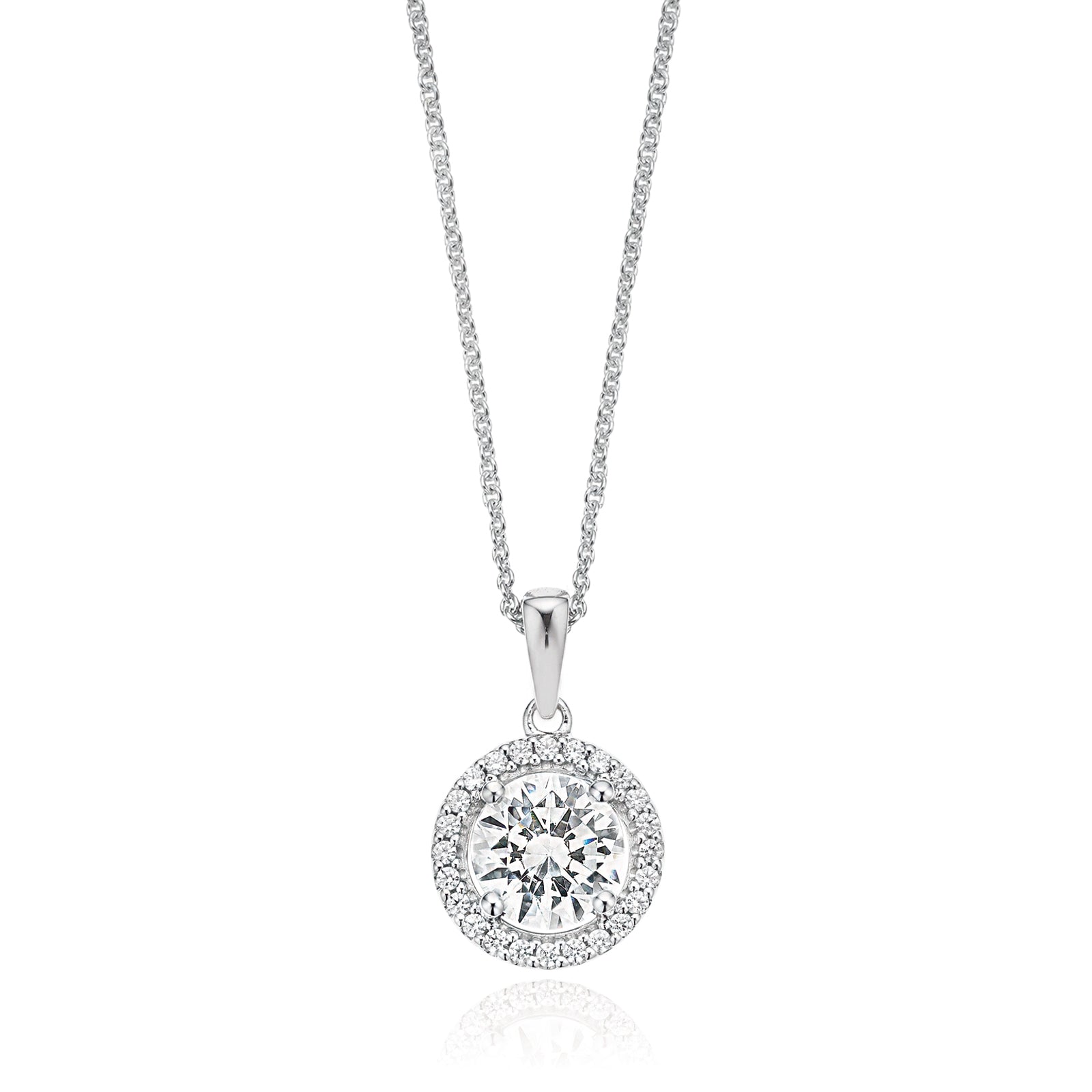 KISS Sterling Silver Round Cubic Zirconia Pendant