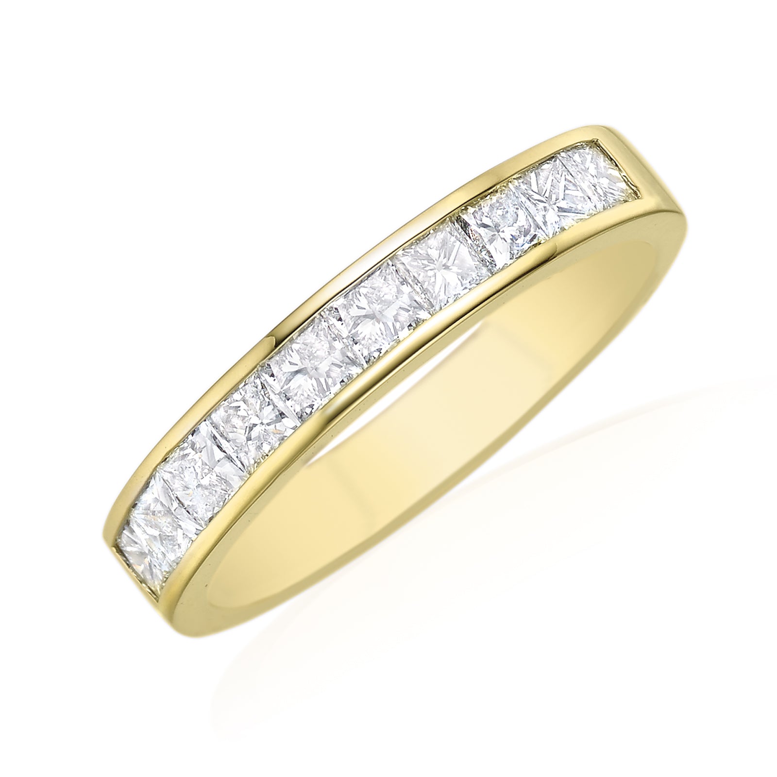 18ct Yellow Gold Princess Cut with 1.00 Carat tw of Diamonds Ring