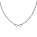 Sterling Silver 45cm Mesh & Cubic Zirconia Infinity Necklace