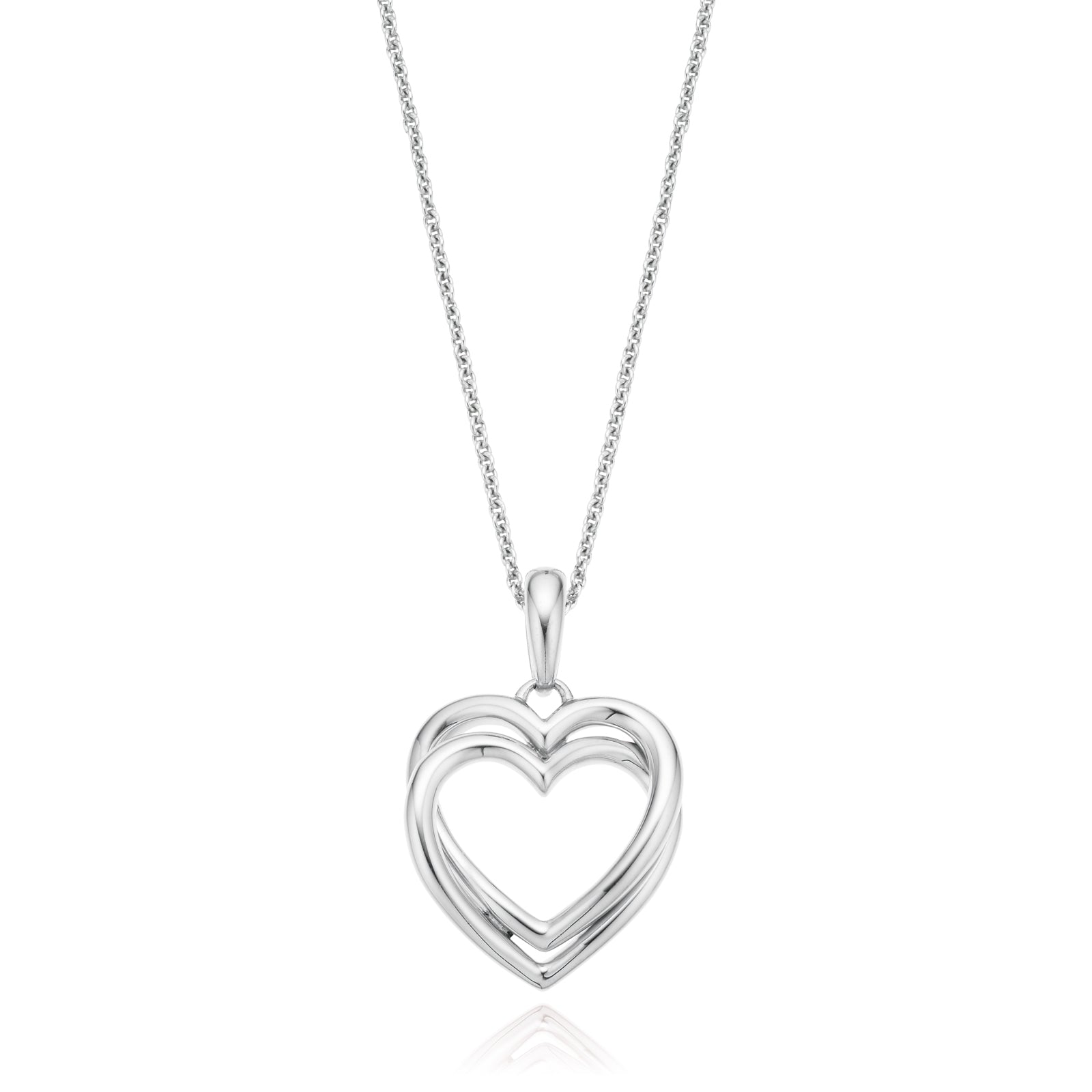 Sterling Silver Double Heart Pendant