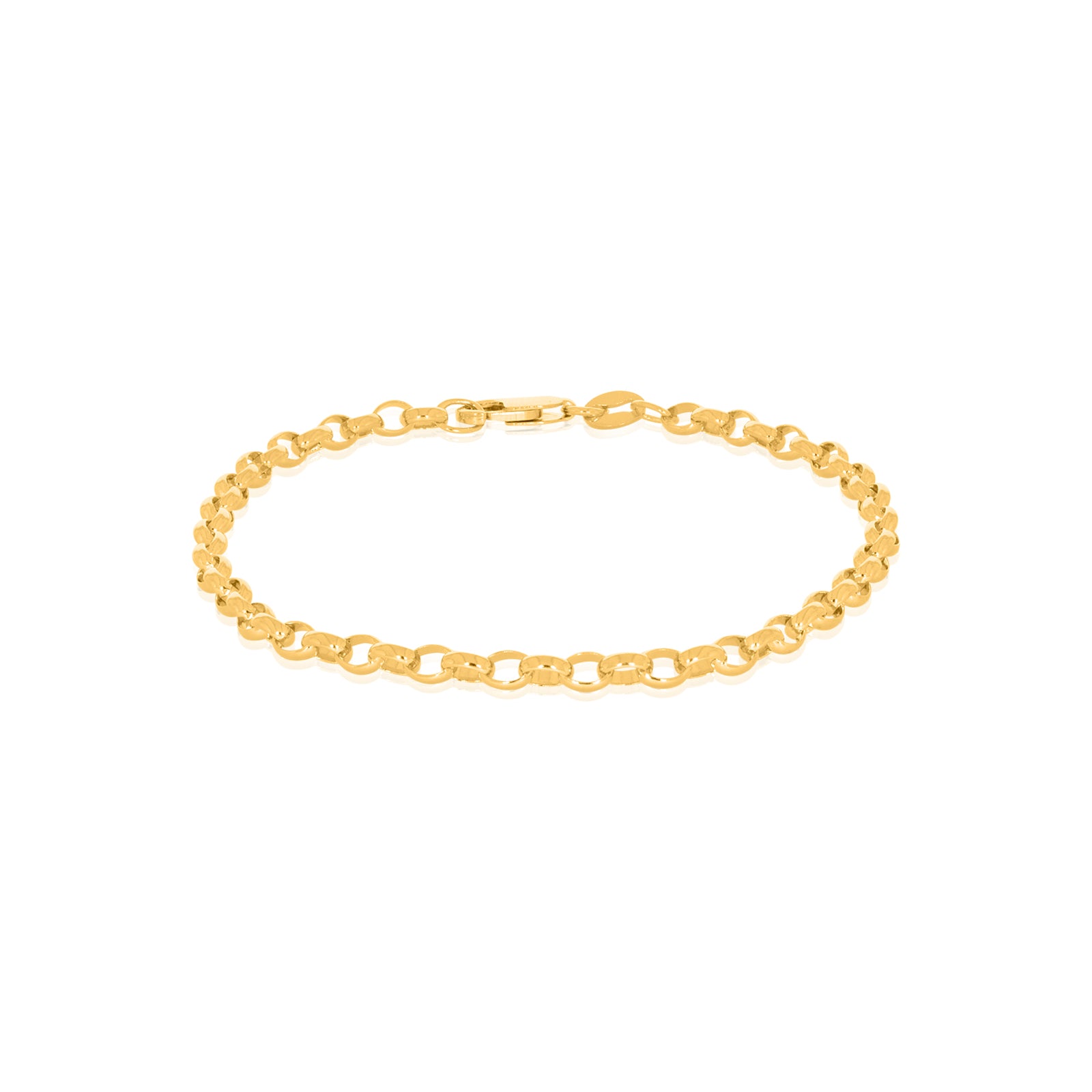 9ct Yellow Gold Oval Belcher Bracelet