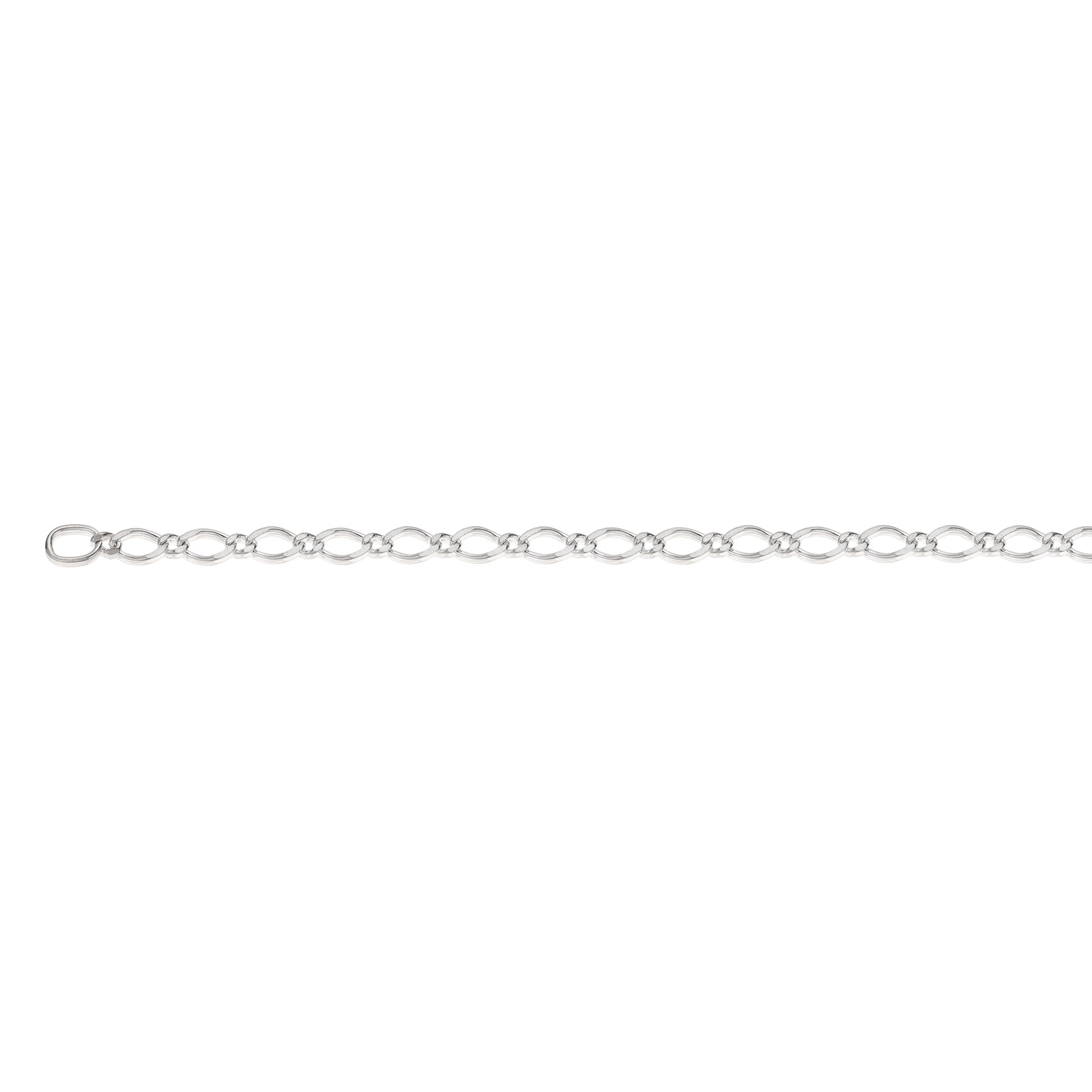 Sterling Silver 18.5cm Figaro Bracelet