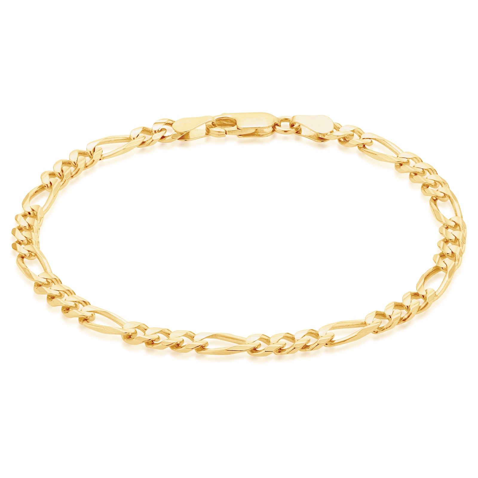 9ct Yellow Gold 19cm Figaro Bracelet