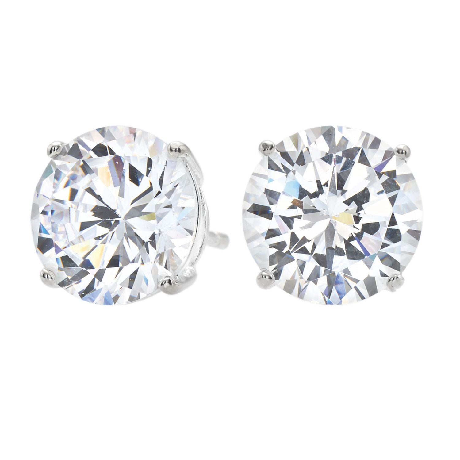 Sterling Silver 10mm Cubic Zirconia  Stud Earrings