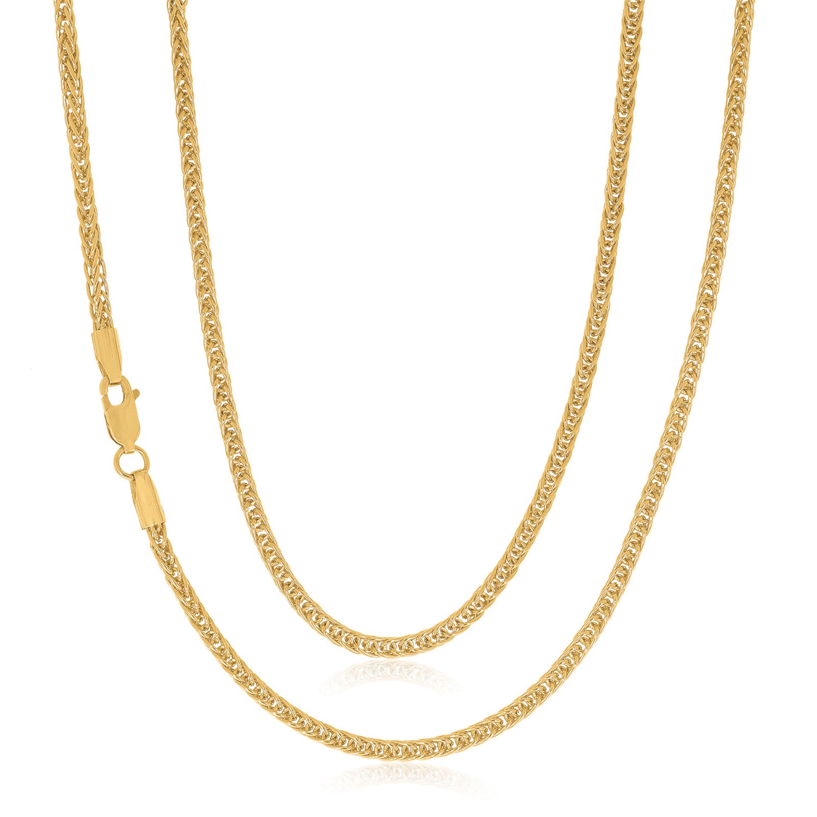 9ct Yellow Gold Silver Filled 45cm Curb Chain