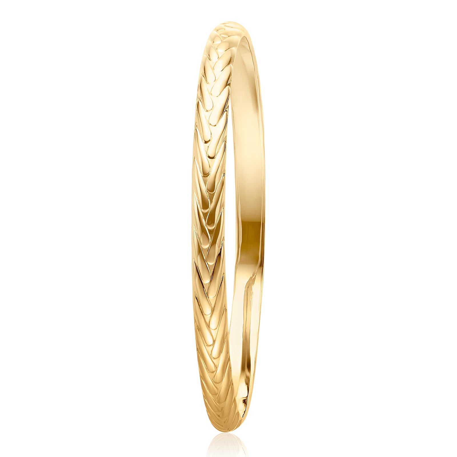 9ct Yellow Gold Silver Filled Foxtail Pattern Bangle