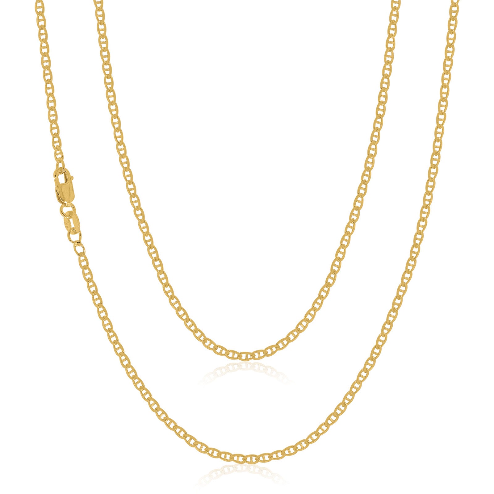 9ct Yellow Gold Silver Filled 45cm Anchor Chain