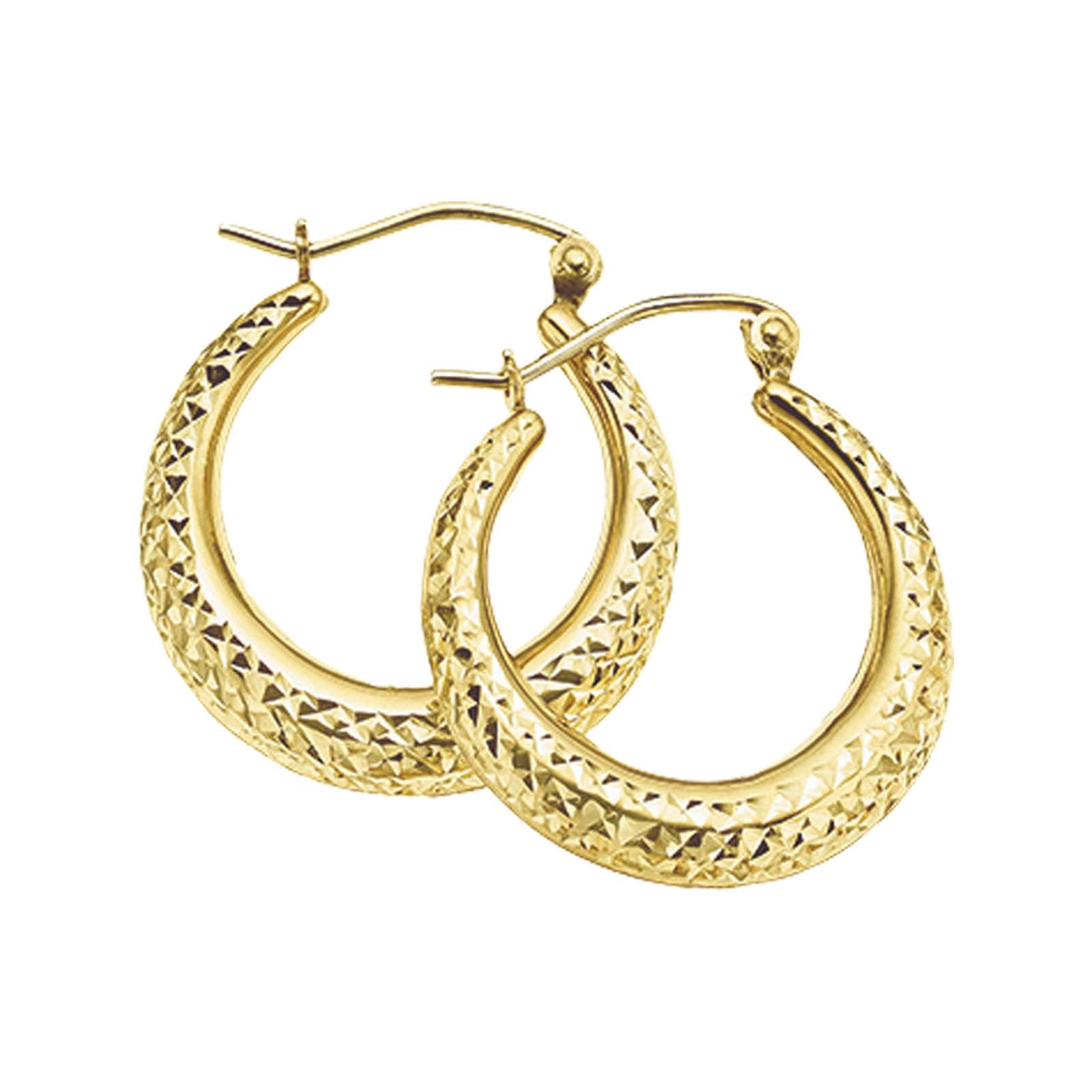 9ct Yellow Gold Silver Filled Hoop Earrings