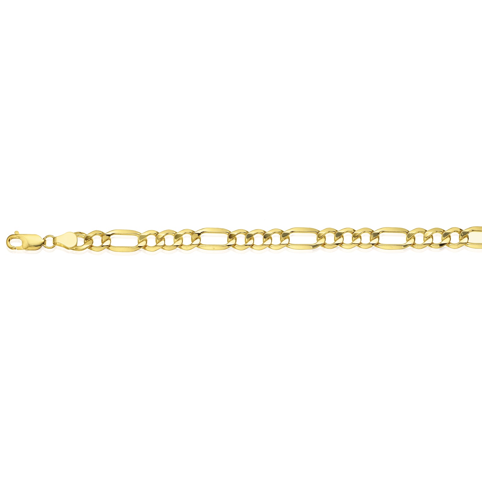 9ct Yellow Gold Silver Filled 21cm Figaro Bracelet – Zamels