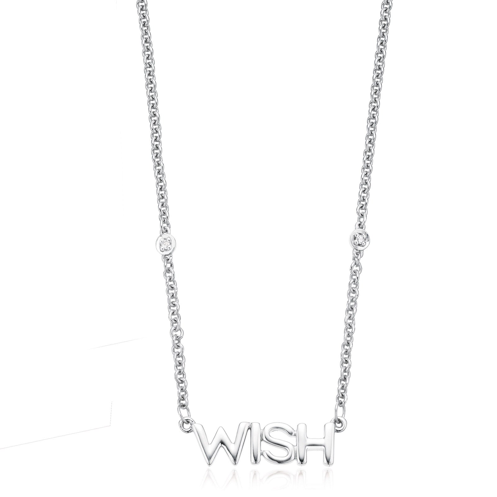 Sterling Silver Diamond Set Wish Necklace Pendant