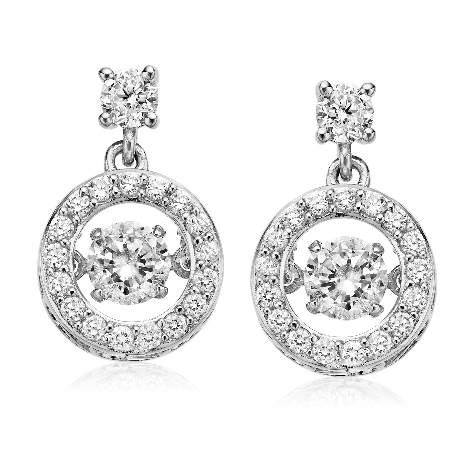 Sterling Silver Cubic Zirconia Drop Earrings