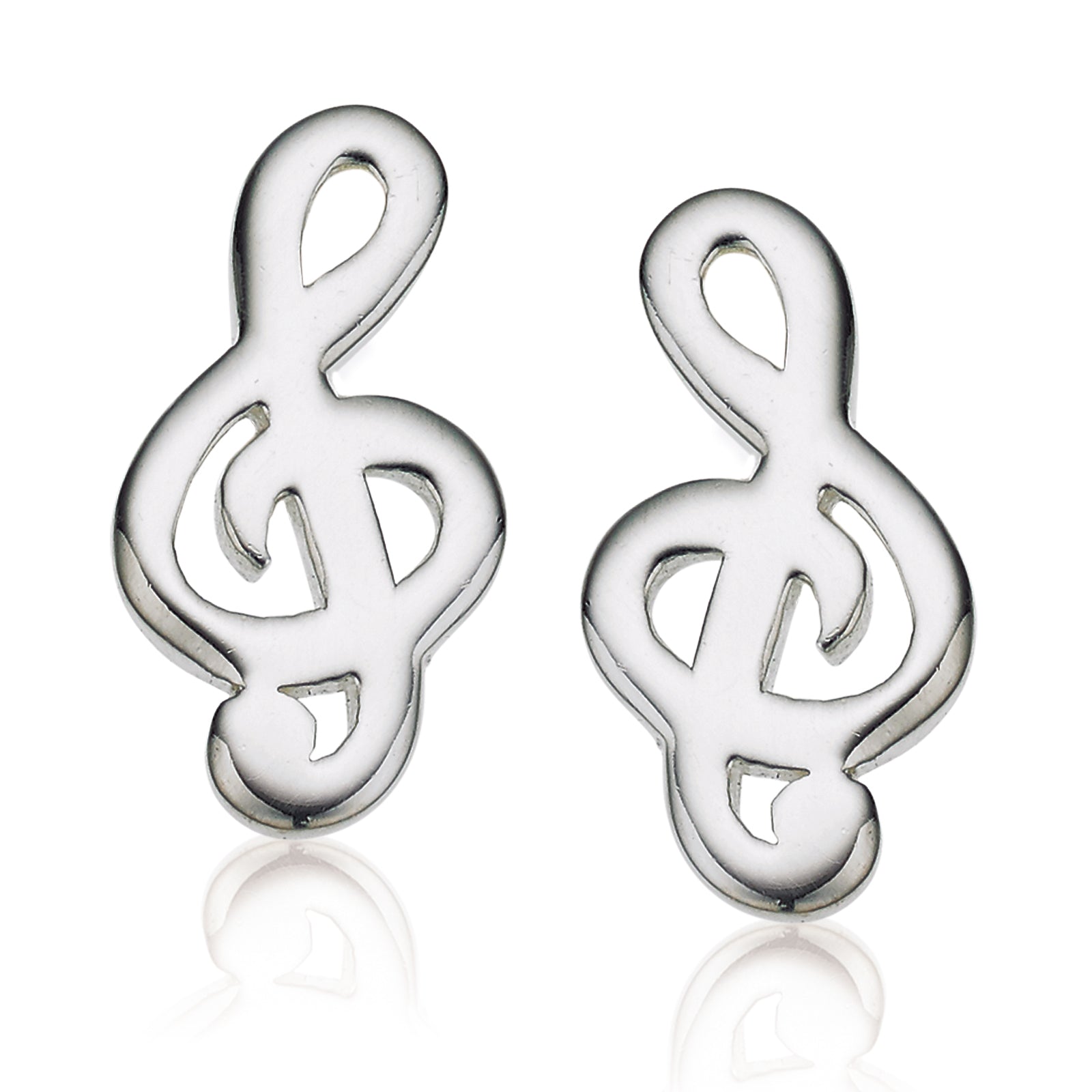 Sterling Silver Treble Clef Stud Earrings – Zamels