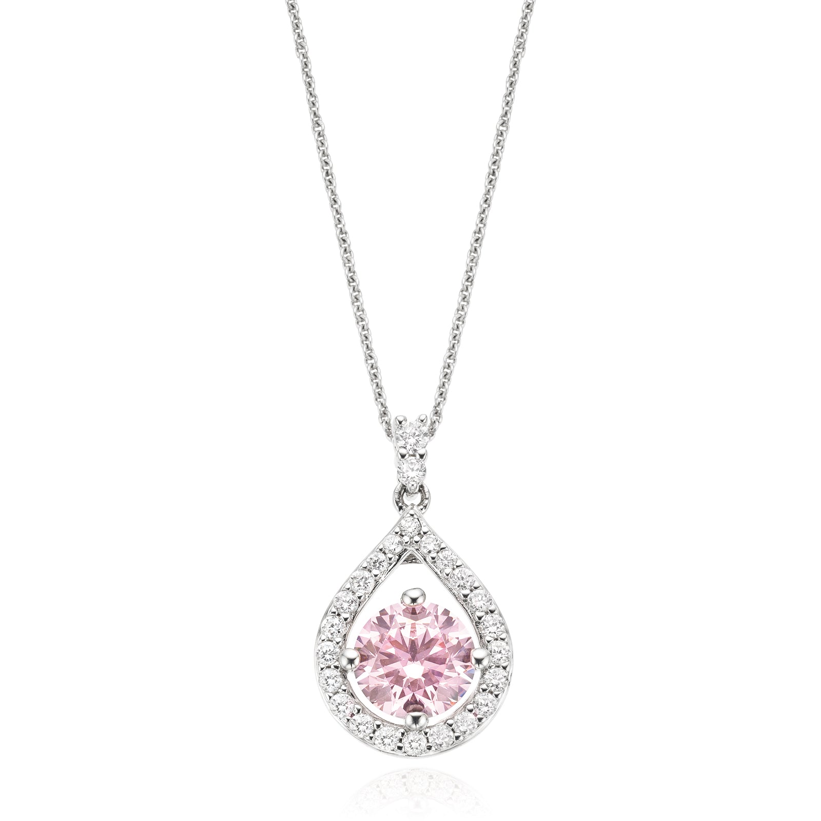 KISS Sterling Silver Round Cubic Zirconia Pendant