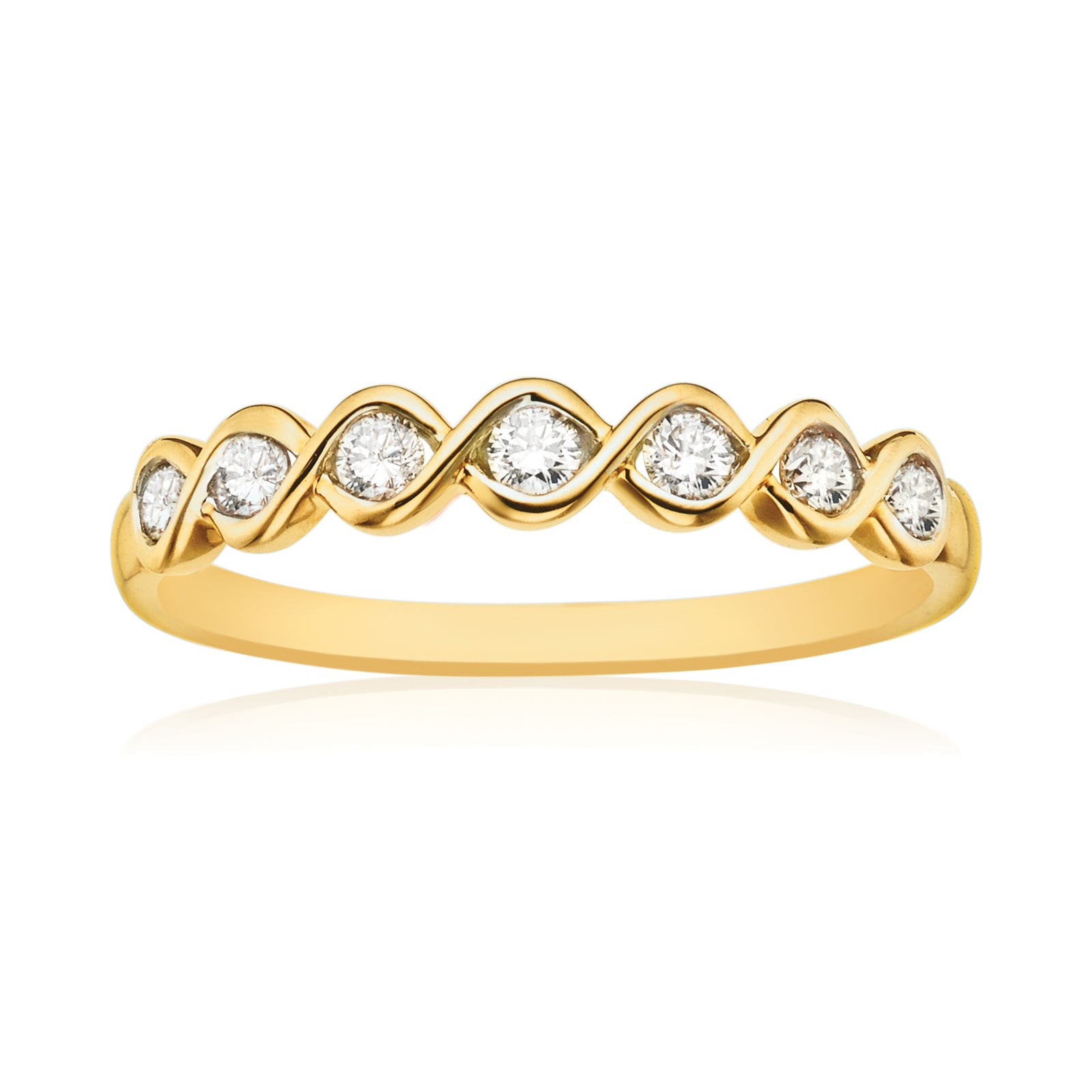 9ct Yellow Gold Round Brilliant Cut with 1/4 CARAT tw of Diamonds Ring