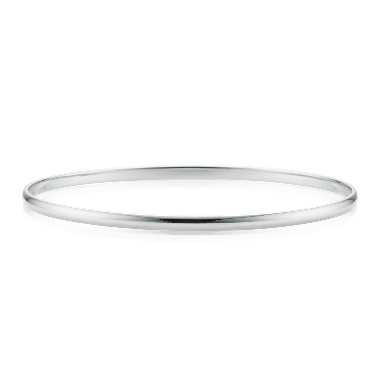 9ct White Gold 63x3mm Solid Bangle