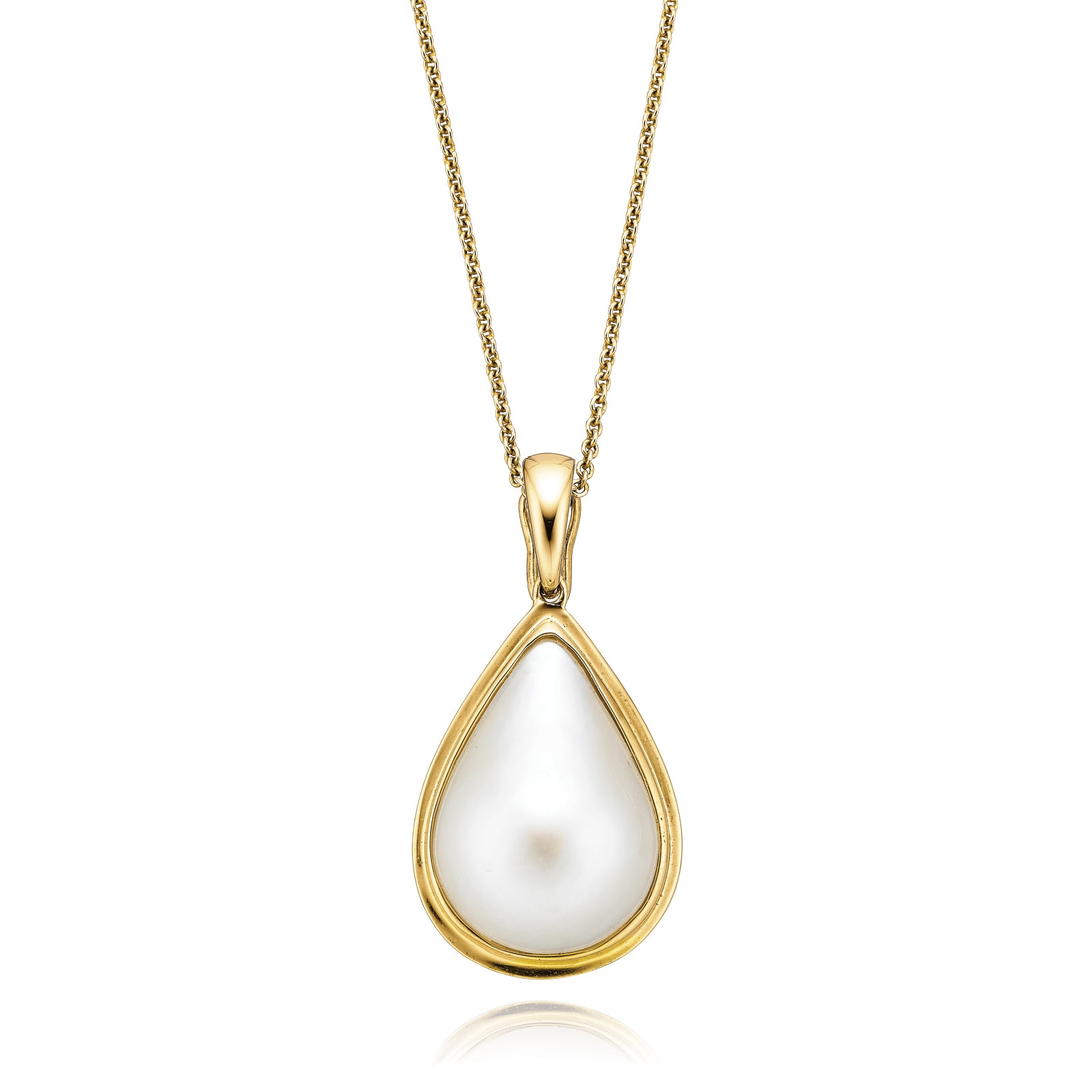 9ct Yellow Gold Mabe Pearl Enhancer Pendant