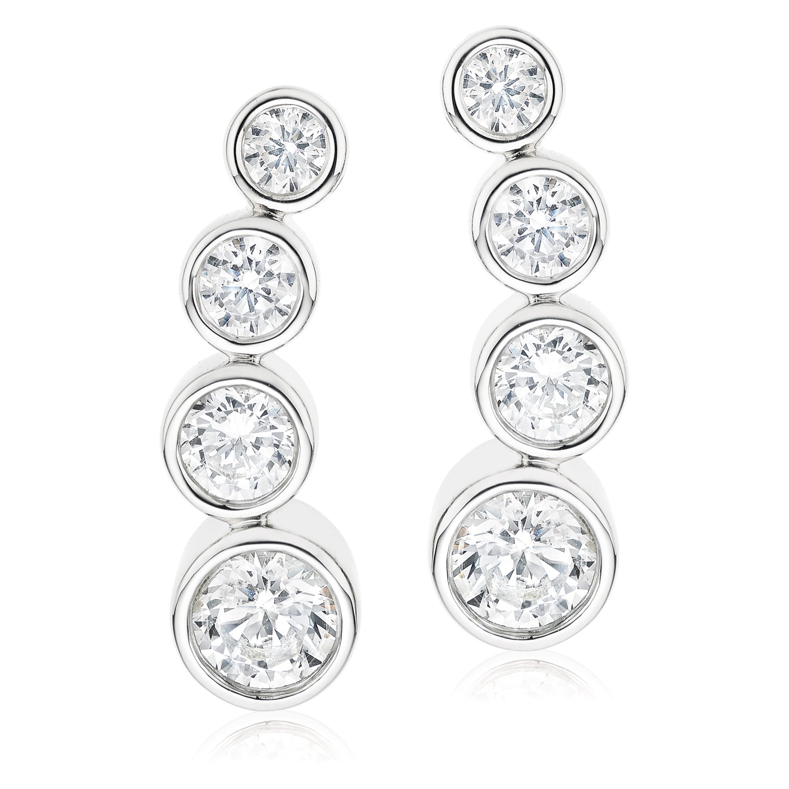 Sterling Silver Cubic Zirconia Ear Climbers