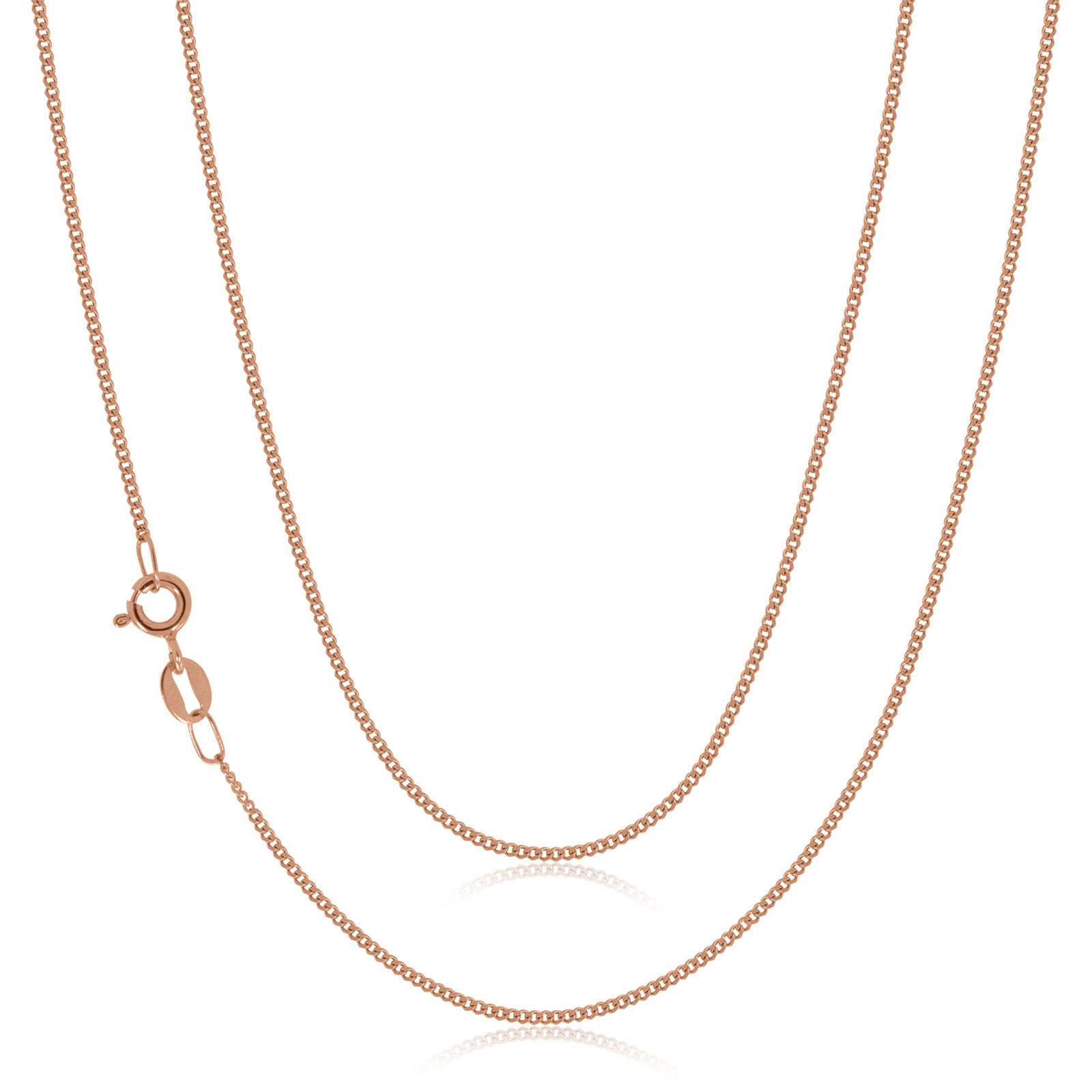 9ct Rose Gold 55cm Curb Chain