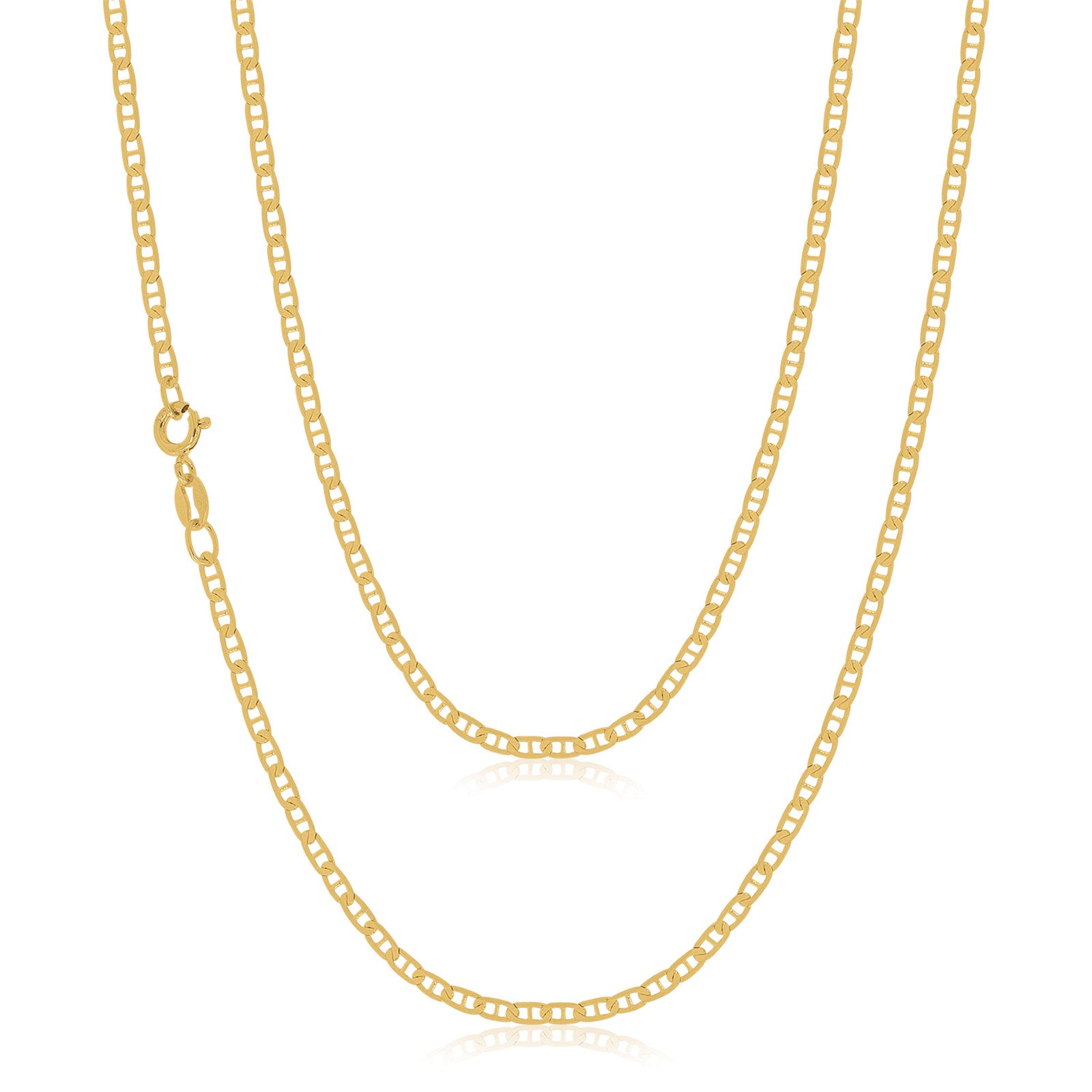 9ct Yellow Gold 55cm Diamond Cut Anchor Chain