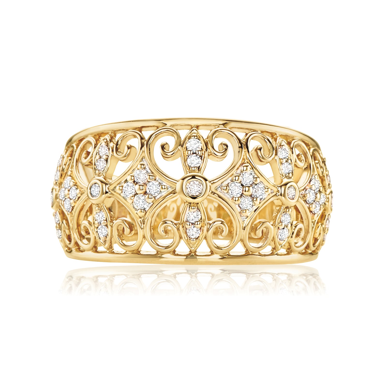 9ct Yellow Gold Round Brilliant Cut with 1/4 CARAT tw of Diamonds Ring