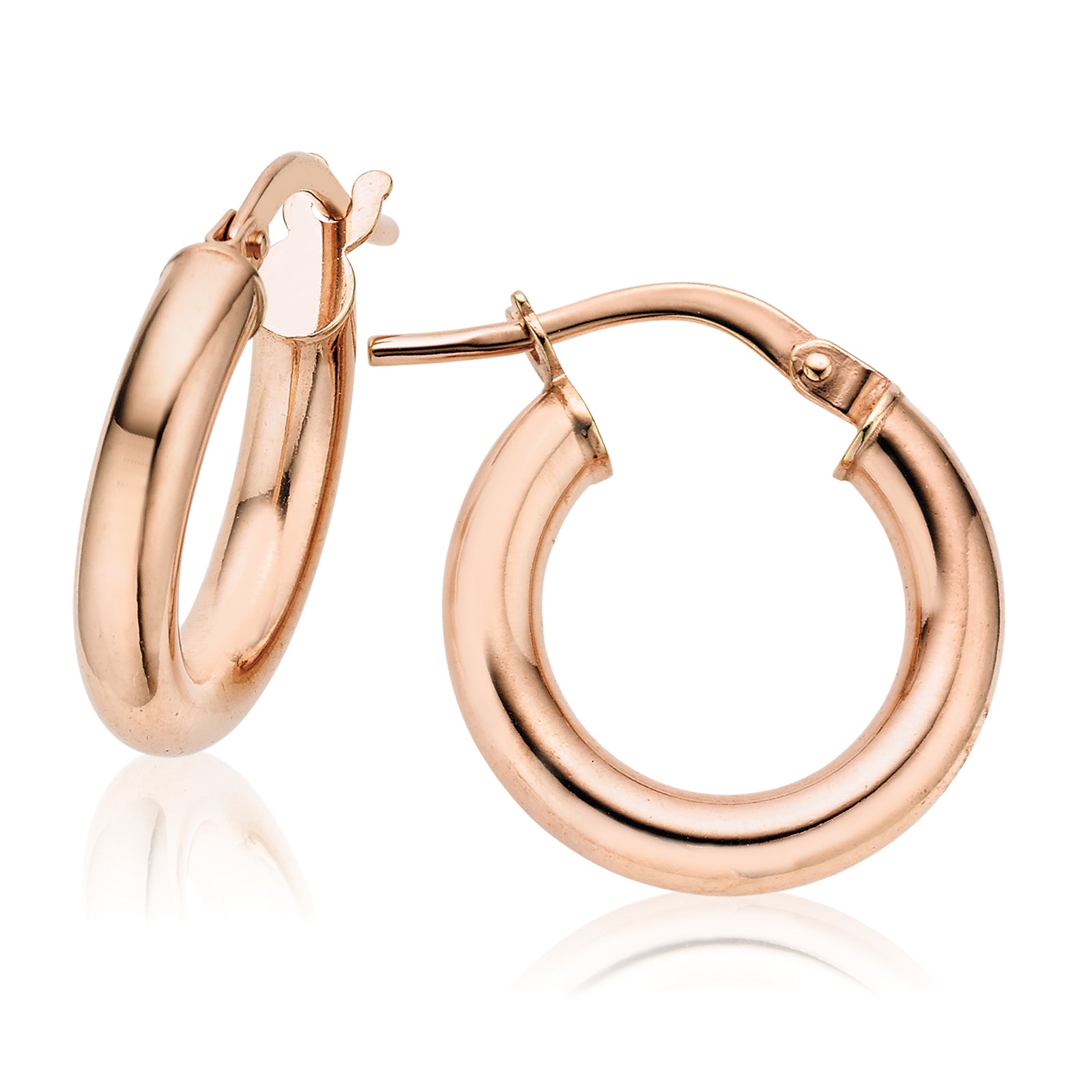 9ct Rose Gold 15x2mm Polished  Hoop Earrings