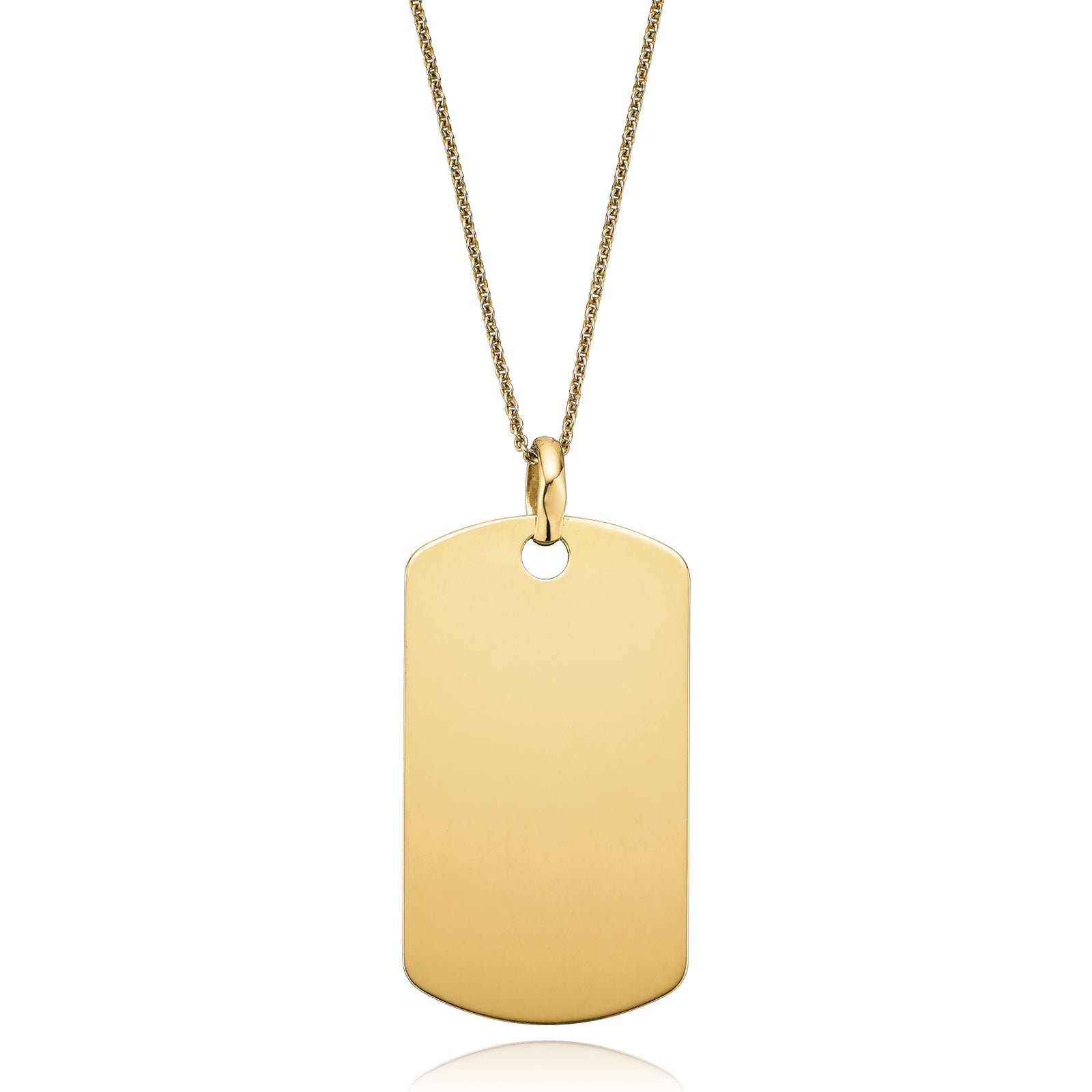 9ct Yellow Gold Silver Filled Dog Tag Pendant