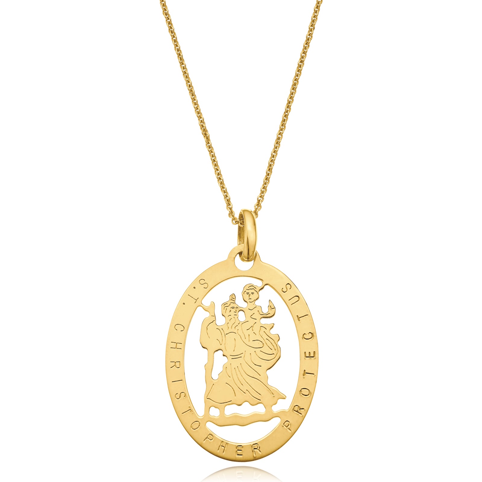 9ct Yellow Gold Silver Filled Saint Christopher Pendant