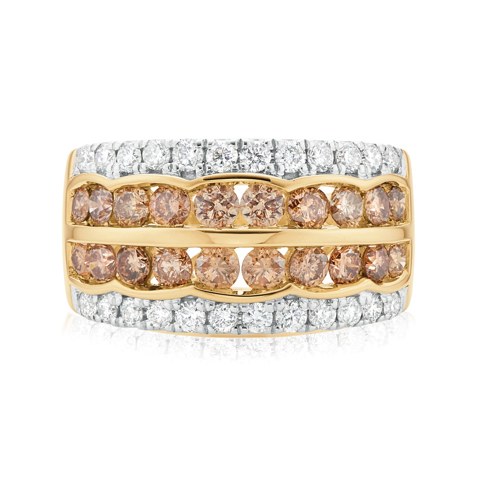 9ct Yellow Gold Round Brilliant Cut with 2 CARAT tw of Diamonds Ring