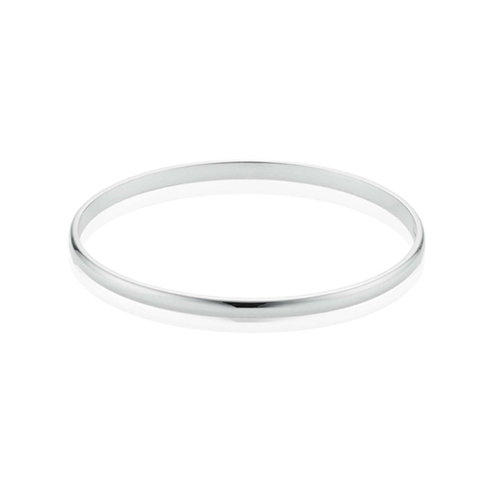 Sterling Silver 50x3mm Half Round Kids Bangle